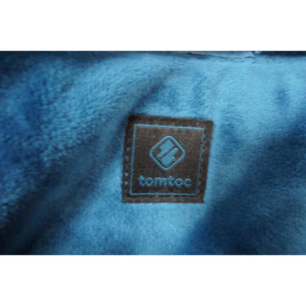 Tomtoc Laptop Sleeve Case Gray Woven 360 Protective Zip Around Pouch Teal Lining